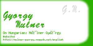 gyorgy mulner business card